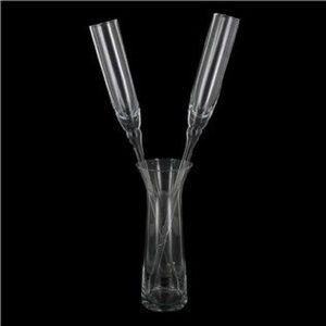 Glass Flutes and Decanter, like new